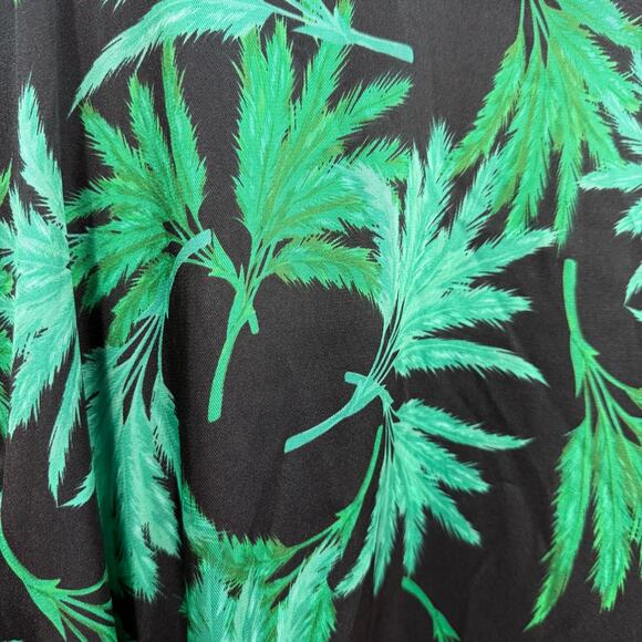 Fe Noel Target Feathered Palm Print Green Black Robe Cover Up Plus Size 2X NWT - Picture 4 of 8